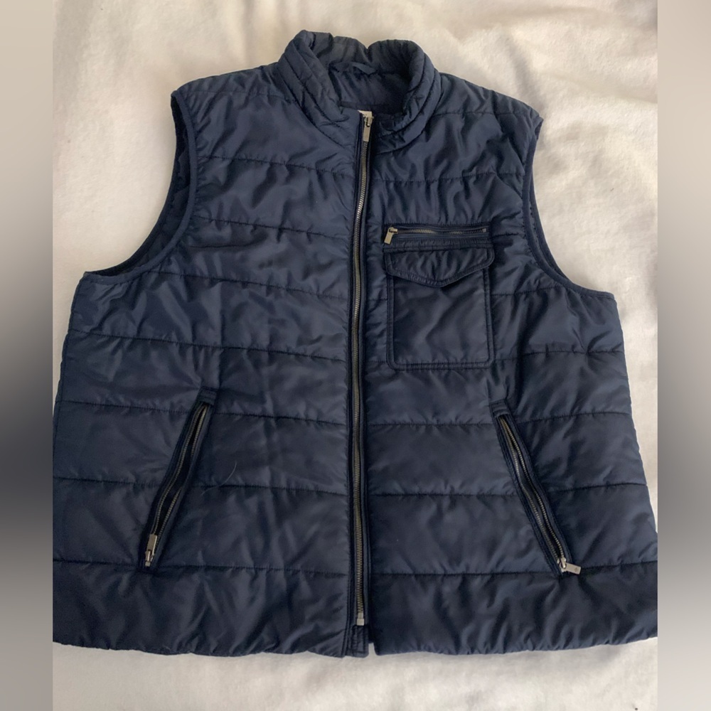 Joseph Abboud Navy Puffer Vest XXL Water Repellent Outdoor Ready Like New - Picture 11 of 16